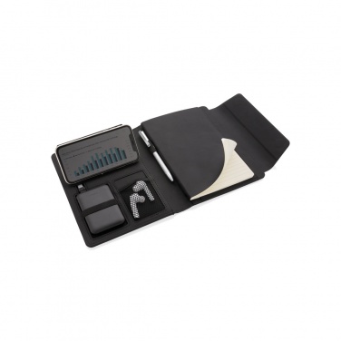 Logo trade promotional merchandise picture of: Fiko wireless charging A5 portfolio with powerbank