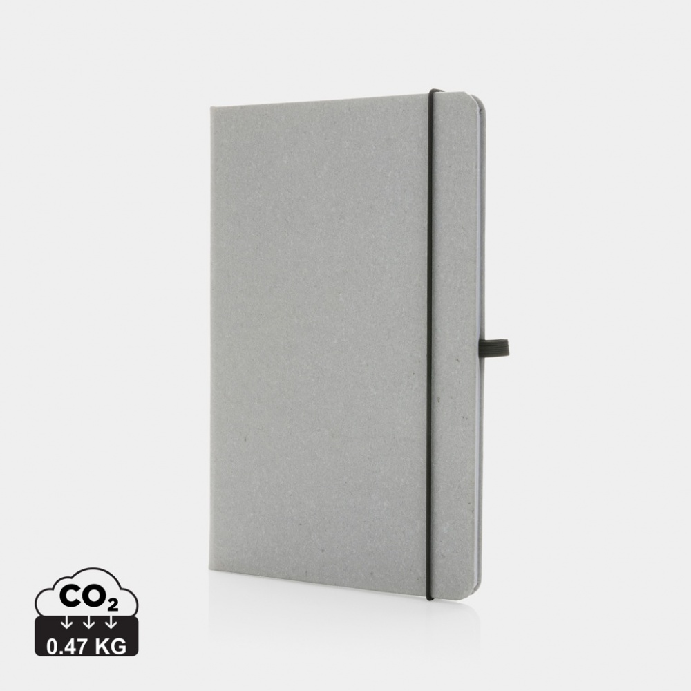 Logo trade promotional merchandise image of: Recycled leather hardcover notebook A5