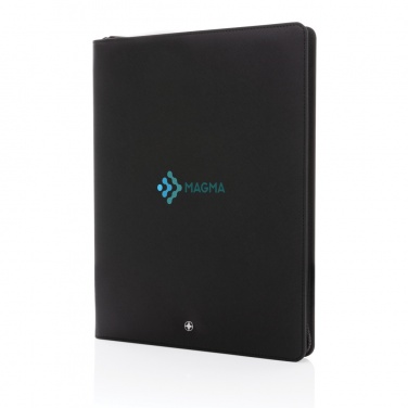 Logo trade promotional gift photo of: Swiss Peak Heritage RCS rPU A4 portfolio with zipper