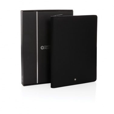 Logo trade corporate gifts picture of: Swiss Peak Heritage RCS rPU A4 portfolio with zipper