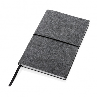 Logo trade promotional items image of: GRS certified recycled felt A5 softcover notebook