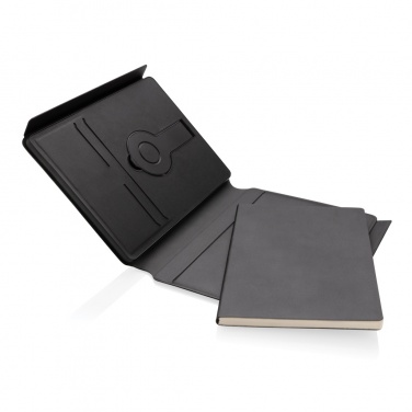 Logotrade promotional gift picture of: Swiss Peak RCS rePU notebook with 2-in-1 wireless charger
