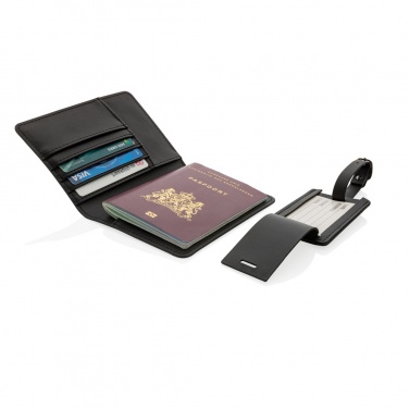 Logo trade promotional merchandise photo of: Swiss Peak GRS recycled PU travel gift set