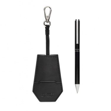Logo trade promotional giveaways image of: SP Tula RCS certified recycled PU key holder and pen set