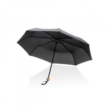 Logo trade promotional merchandise photo of: 20.5" Impact AWARE™ RPET 190T Pongee bamboo mini umbrella