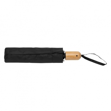 Logotrade promotional product picture of: 21" Impact AWARE™ RPET 190T bamboo auto open/close umbrella