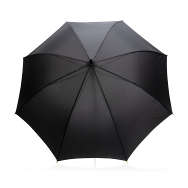 Logo trade promotional giveaways image of: 23" Impact AWARE™ RPET 190T auto open bamboo umbrella