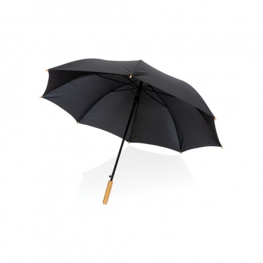 Logotrade promotional merchandise picture of: 27" Impact AWARE™ RPET 190T auto open bamboo umbrella