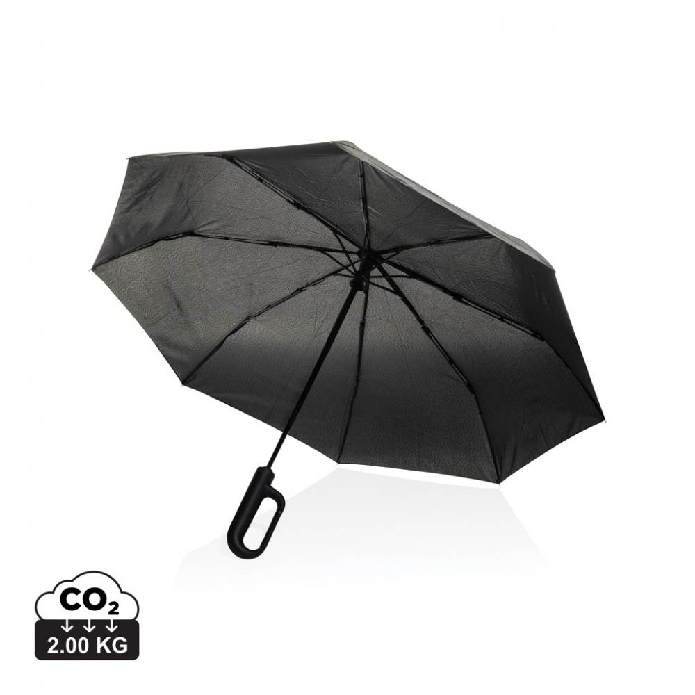 Logo trade promotional item photo of: Yara 21" AWARE™ RPET solid colour umbrella with carabiner