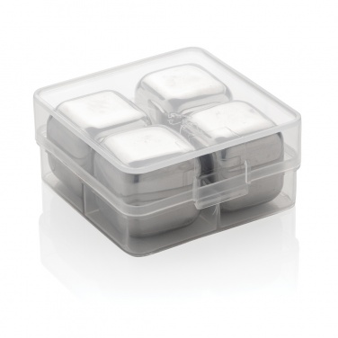 Logo trade advertising products image of: Re-usable stainless steel ice cubes 4pc