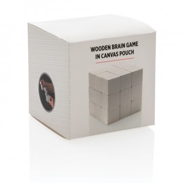 Logotrade advertising products photo of: Wooden brain game in canvas pouch