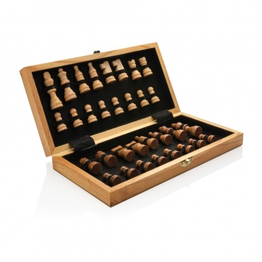 Logo trade promotional gifts picture of: Luxury wooden foldable chess set