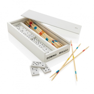 Logo trade business gifts image of: Deluxe mikado/domino in wooden box