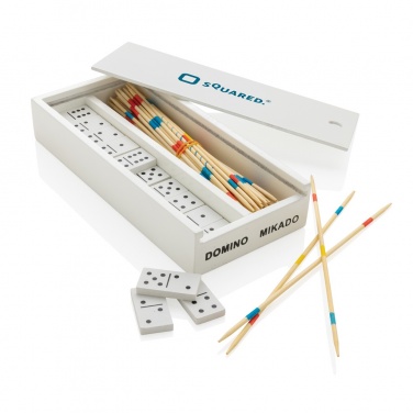 Logo trade promotional giveaway photo of: Deluxe mikado/domino in wooden box
