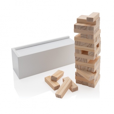Logo trade promotional items image of: Deluxe tumbling tower wood block stacking game