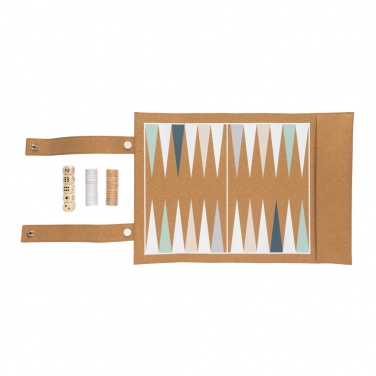 Logotrade promotional merchandise photo of: Britton cork foldable backgammon and checkers game set