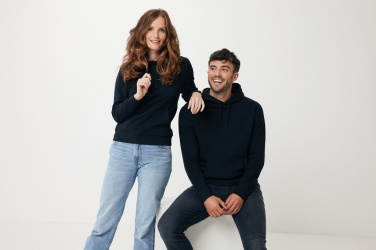 Logo trade promotional giveaways picture of: Iqoniq Rila lightweight recycled cotton hoodie