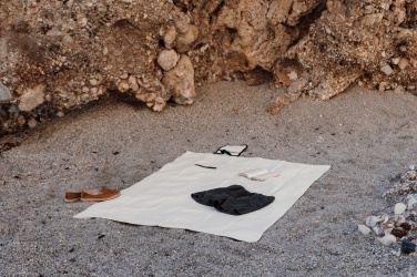 Logotrade promotional gift picture of: VINGA Volonne AWARE™ recycled canvas picnic blanket