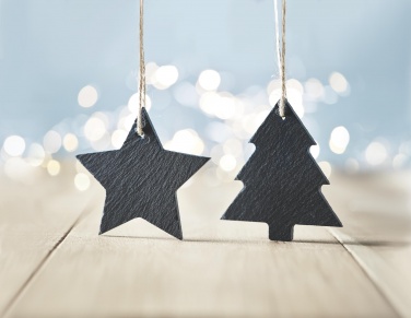 Logo trade promotional giveaway photo of: Slate xmas hanger star
