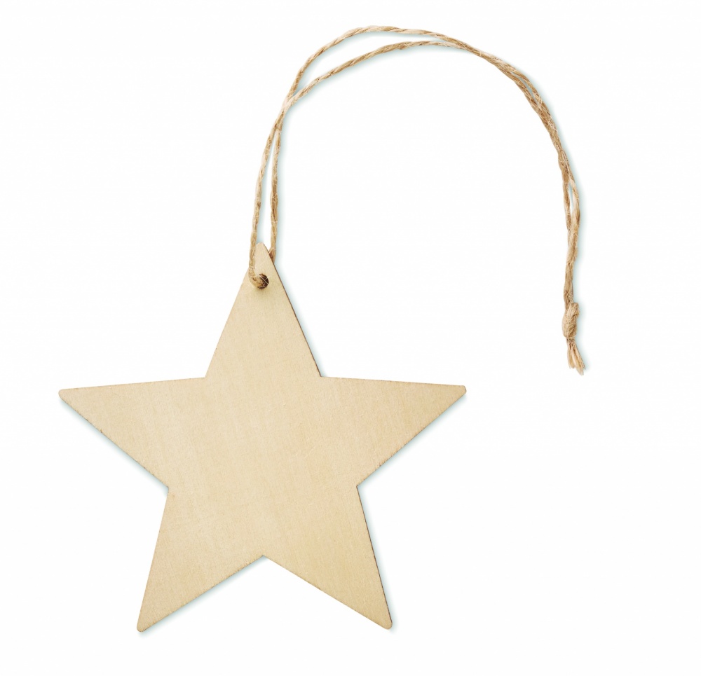 Logo trade promotional giveaways image of: Wooden star shaped hanger