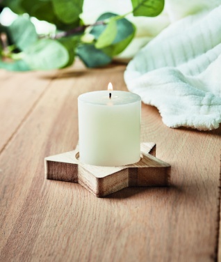 Logotrade promotional item picture of: Candle on star wooden base