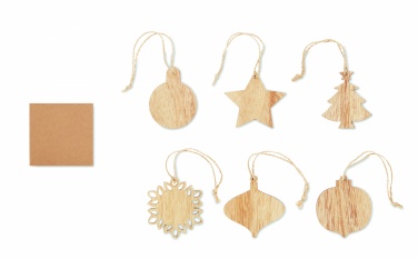 Logotrade promotional merchandise photo of: Set of wooden Xmas ornaments