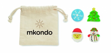 Logo trade corporate gift photo of: Set of 4 Christmas erasers