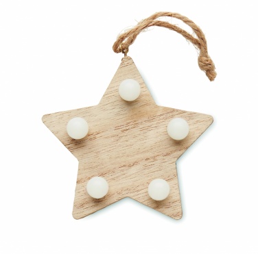 Logo trade corporate gifts picture of: Wooden weed star with lights
