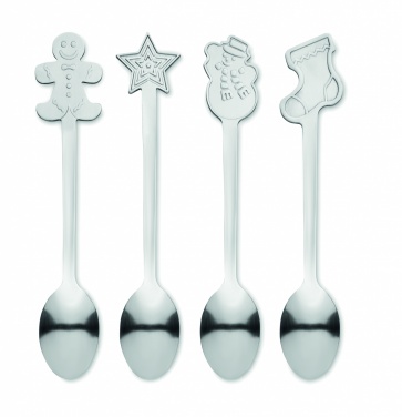 Logotrade advertising products photo of: Set of 4 Christmas tea spoon