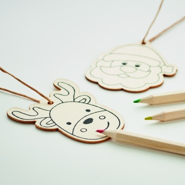 Logotrade promotional merchandise picture of: Drawing wooden ornaments set