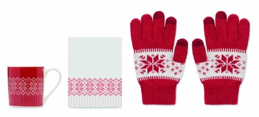 Logo trade promotional giveaway photo of: Winter gift mug and gloves set