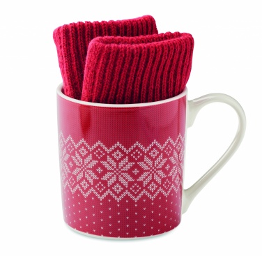 Logo trade promotional gifts picture of: Winter gift mug and gloves set