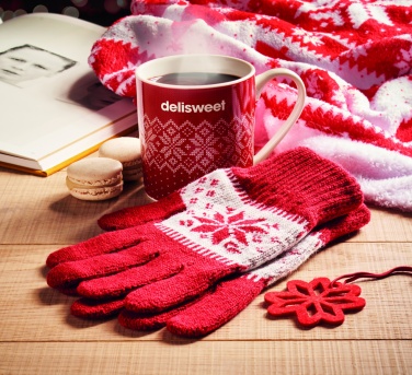 Logo trade promotional gifts picture of: Winter gift mug and gloves set