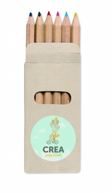 Logo trade advertising products image of: 6 coloured pencils in box