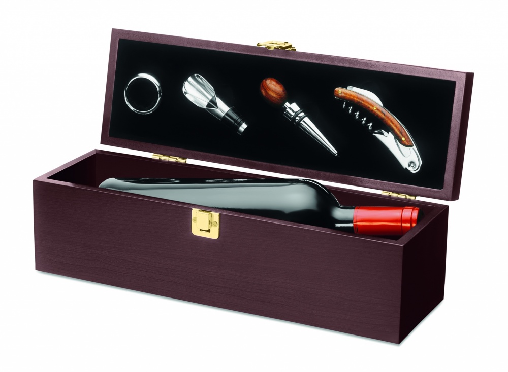 Logo trade corporate gifts image of: Wine set in wine box
