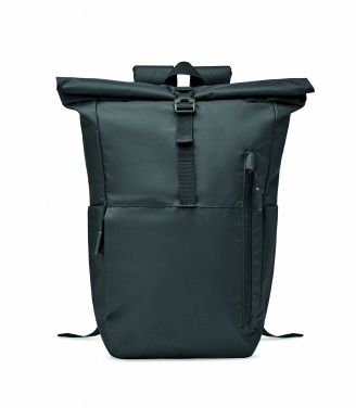 Logo trade business gifts image of: 300D RPET rolltop backpack