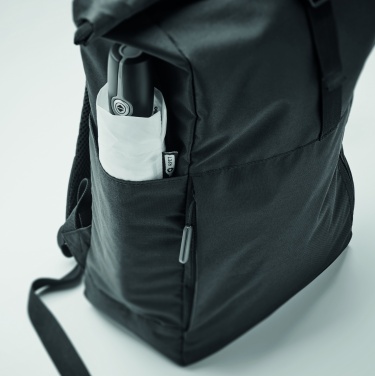 Logo trade advertising product photo of: 300D RPET rolltop backpack