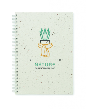 Logo trade corporate gifts image of: A5 seed paper cover notebook