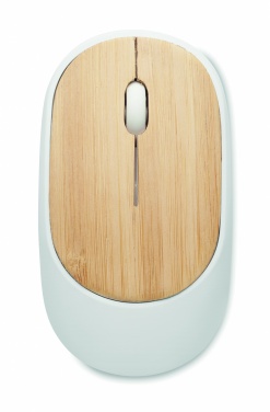 Logo trade promotional giveaways image of: Wireless mouse in bamboo