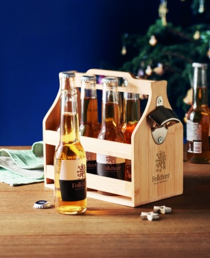 Logo trade promotional giveaways picture of: 6 beer crate in bamboo