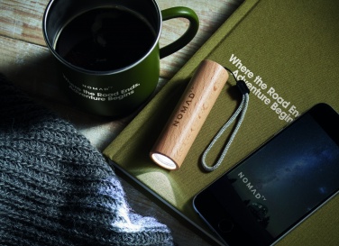 Logo trade advertising products picture of: Beech wood rechargeable torch