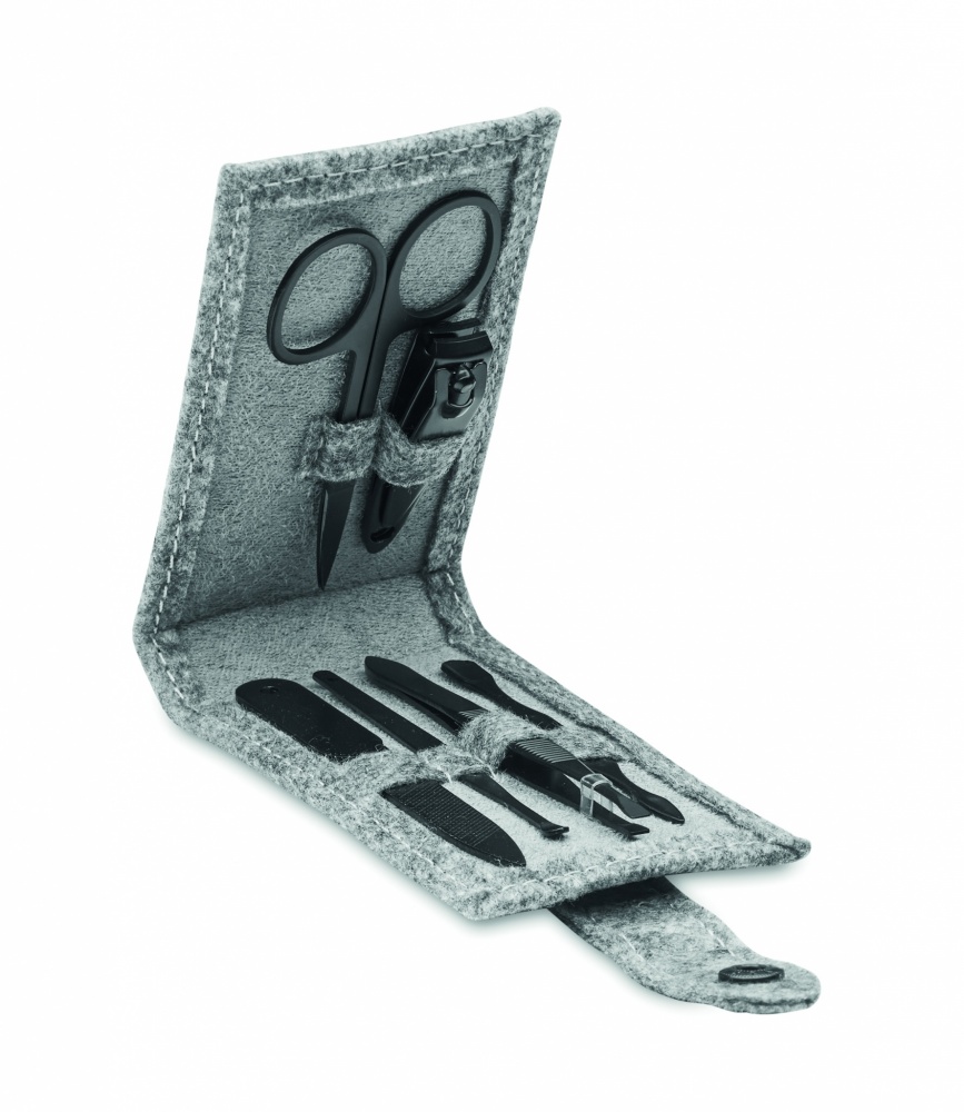 Logo trade business gift photo of: RPET felt 6 piece manicure set