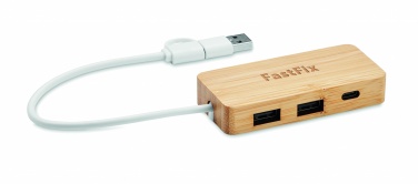 Logo trade promotional item photo of: Bamboo USB 3 ports hub