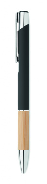 Logo trade promotional merchandise image of: Ballpoint pen made of aluminum with a bamboo grip