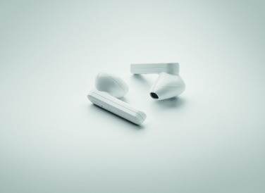 Logo trade promotional gifts image of: TWS earbuds with solar charger