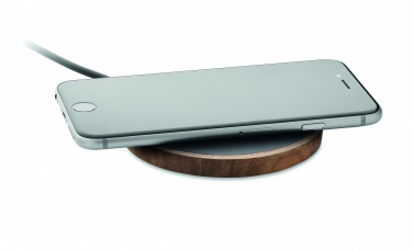 Logo trade corporate gift photo of: Wireless charger in acacia 15W