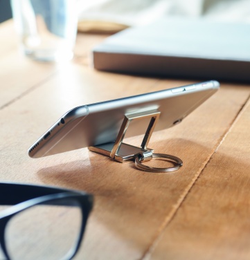 Logo trade corporate gifts picture of: Metal key ring phone stand Seinajoki