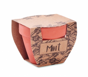 Logo trade corporate gifts image of: Terracotta pot mint seeds