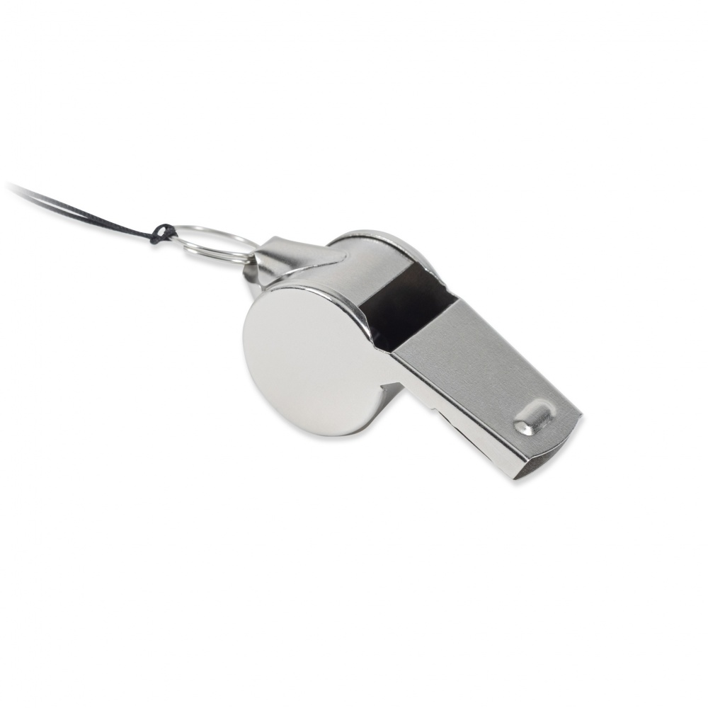 Logo trade business gifts image of: Metal whistle