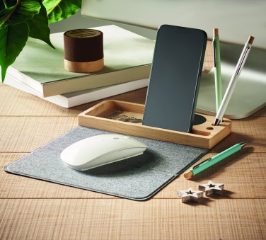 Logotrade advertising products photo of: Wireless charger in bamboo 15W